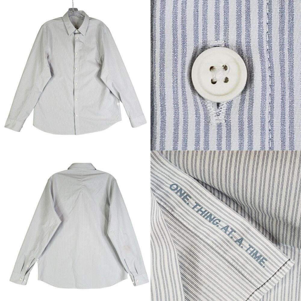 Lululemon Shirt Striped Long Sleeve Button Down Men’s Size Medium Blue